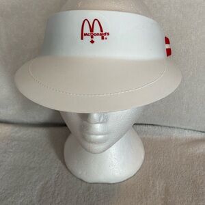 VTG  90’s McDonald’s Plastic Adjustable Visor Employee White Red Logo New Canada
